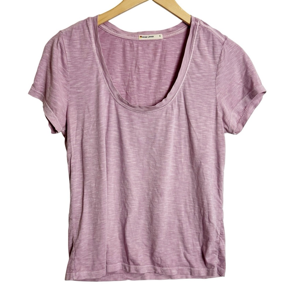 Marine Layer Women S Pastel Purple Crew Neck Tshirt Understated Luxury Casual